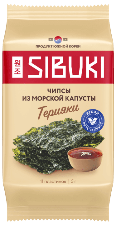 Чипсы из морской капусты, Sibuki «Терияки», 5 г