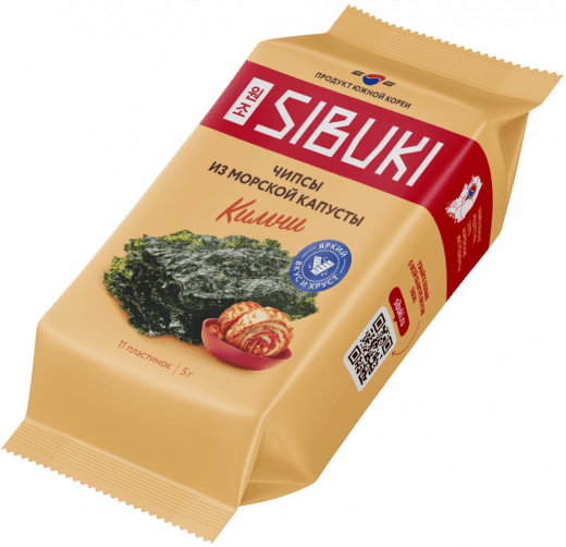 Чипсы из морской капусты, Sibuki «Кимчи», 5 г
